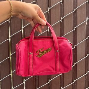 Tommy Hilfiger Vintage Y2K Era Pink & Green Barrel Mini Bag